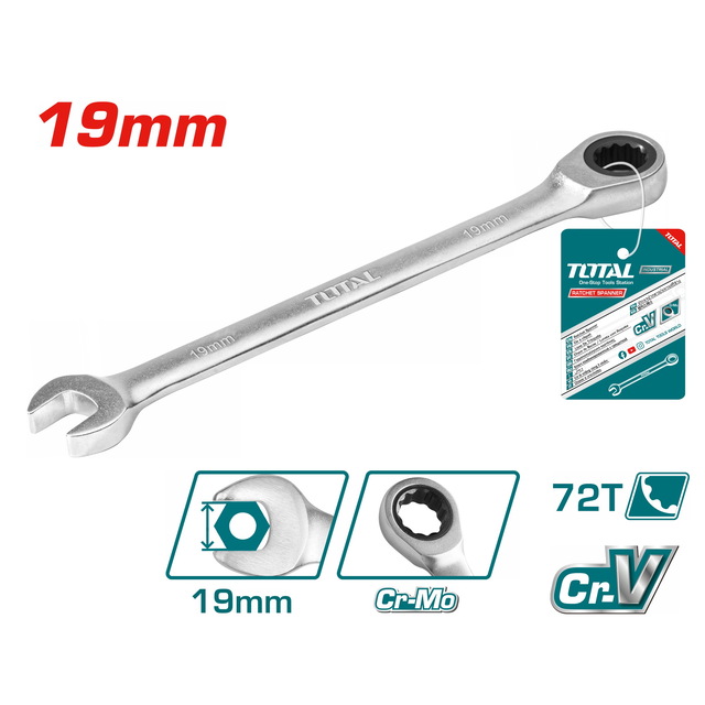 Llave Combinada Con Cricket Total 19 Mm
